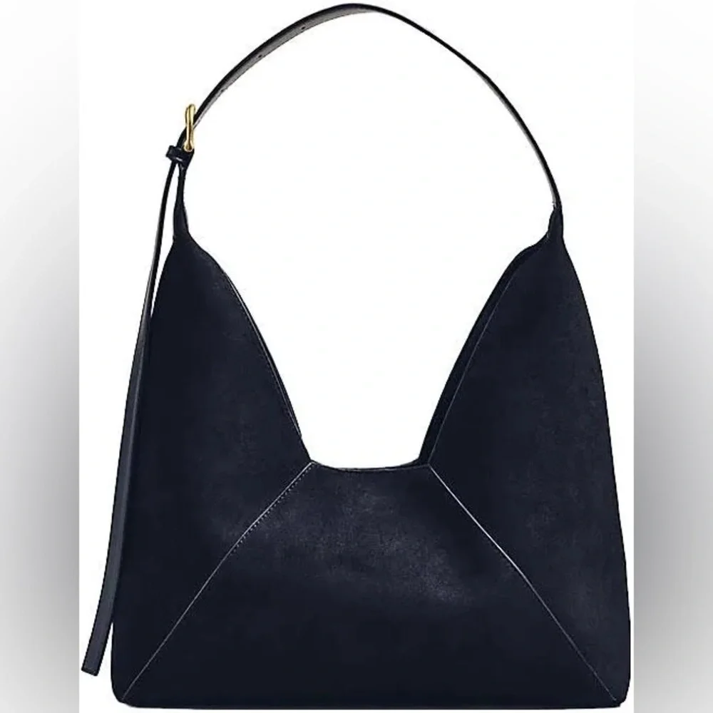 Anthropologie Cuout Shoulder Bag Black faux Suede preowned
